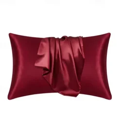 Imitation Silk Solid Color Pillowcase Envelope Pillowcase