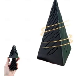 Impossible Pyramid Passthrough Sculpture, Pass Through Pyramid Fidget Toy, 3D Printed Spiral Cone Toy, Mini Vortex Thread Illusion, Pyramid Passthrough Sculpture, Desktop Deco Souvenir Gift