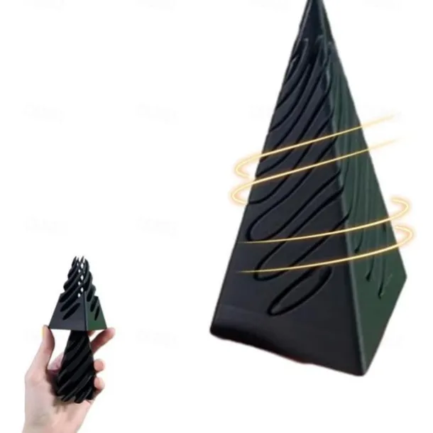 Impossible Pyramid Passthrough Sculpture, Pass Through Pyramid Fidget Toy, 3D Printed Spiral Cone Toy, Mini Vortex Thread Illusion, Pyramid Passthrough Sculpture, Desktop Deco Souvenir Gift