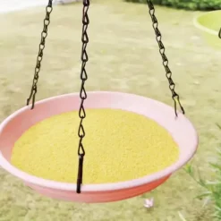 2-In-1 Bird Feeder Tray With 7 Colors Outdoor Bird Feeder Suitable For Garden Wildlife Bird Bath Drinking Water And Home Feeding