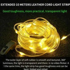 2-in-1 Camping Light LED Reel String Lights Outdoor Camping Lamp Recyclable LED Atmosphere Light for Garden Tent Room Decor