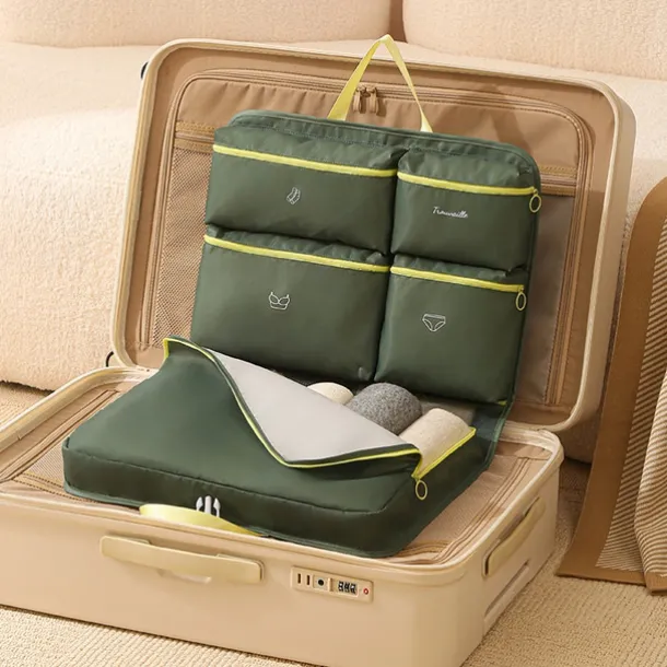 7-in-1 Clothing Organizer Set, Foldable Travel Storage Bags, Hanging Luggage Organizer, Underwear Dividers for Efficient Packing