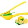 2-In-1 Lemon Lime Squeezer - Hand Juicer Lemon Squeezer - Max Extraction Manual Citrus Juicer (Vibrant Yellow and Blue Atoll)