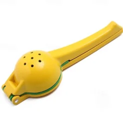 2-In-1 Lemon Lime Squeezer - Hand Juicer Lemon Squeezer - Max Extraction Manual Citrus Juicer (Vibrant Yellow and Blue Atoll)