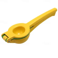 2-In-1 Lemon Lime Squeezer - Hand Juicer Lemon Squeezer - Max Extraction Manual Citrus Juicer (Vibrant Yellow and Blue Atoll)