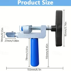 2-in-1 Manual Glass & Tile Cutter with Diamond Roller Wheel - Precision Cutting Tool for DIY & Construction, Adjustable Metal Base & Clamps, Lightweight Portable Design