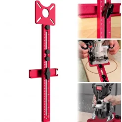 4-in-1 Milling Template Router Holder, Multifunctional Cabinet Hardware Jig and Router Guide, Router Circle Cutting Device for Router Tool, Adjustable Milling Fixture