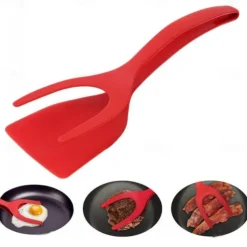 2-in-1 Multifunctional Kitchen Accessories Kitchen Gadget Sets Omelette Spatula Kitchen Silicone Spatula for Toast Pancake Egg Flip Tongs Cocina Kitchen Cooking Accessories