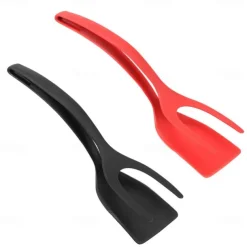 2-in-1 Multifunctional Kitchen Accessories Kitchen Gadget Sets Omelette Spatula Kitchen Silicone Spatula for Toast Pancake Egg Flip Tongs Cocina Kitchen Cooking Accessories