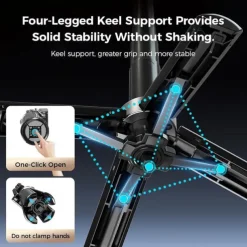 4-in-1 Multifunctional Magnetic Selfie Stick, 360 Rotation Phone Tripod with Wireless Remote for iPhone & Android, Phone Stand for Video Recording & Vlogging - Portable Travel