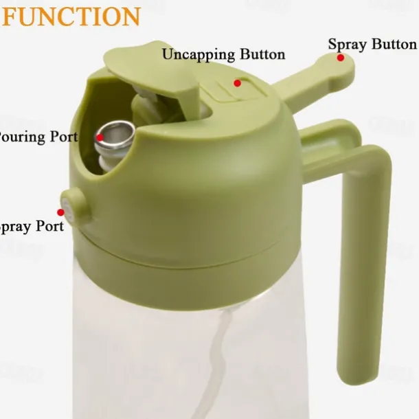 2-in-1 Oil Dispenser, Glass Leak-Proof Sprayer for Kitchen, Dual Function Oil Bottle for Air Fryer and Cooking