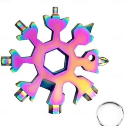 18-in-1 Snowflake Multi Tool Xmas Stainless Steel Snowflake Bottle Opener/Flat Cross Screwdriver Kit/Wrench Durable and Portable to Take Great Christmas gift