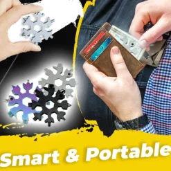 18-in-1 Snowflake Multi Tool Xmas Stainless Steel Snowflake Bottle Opener/Flat Cross Screwdriver Kit/Wrench Durable and Portable to Take Great Christmas gift