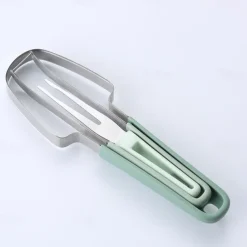 3-in-1 Watermelon Fork Slicer Cutter, Stainless Steel Watermelon Popsicle Cutter Watermelon Cutter Slicer Tool Melon Cutter Knife Portability Fruit Fork for Camping Kitchen Gadgets