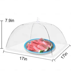 17inch 40 inch Large Food Cover, Mesh Food Tent, White Nylon Covers, Pop-Up Umbrella Screen Tents, Patio Net for Outdoor Camping Picnics Parties BBQ Collapsible and Reusable