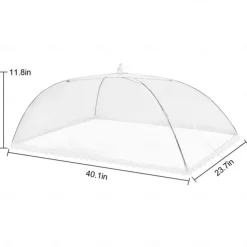 17inch 40 inch Large Food Cover, Mesh Food Tent, White Nylon Covers, Pop-Up Umbrella Screen Tents, Patio Net for Outdoor Camping Picnics Parties BBQ Collapsible and Reusable