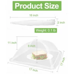 17inch 40 inch Large Food Cover, Mesh Food Tent, White Nylon Covers, Pop-Up Umbrella Screen Tents, Patio Net for Outdoor Camping Picnics Parties BBQ Collapsible and Reusable