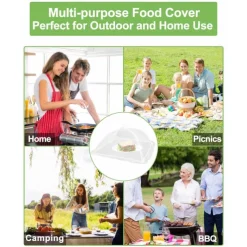 17inch 40 inch Large Food Cover, Mesh Food Tent, White Nylon Covers, Pop-Up Umbrella Screen Tents, Patio Net for Outdoor Camping Picnics Parties BBQ Collapsible and Reusable