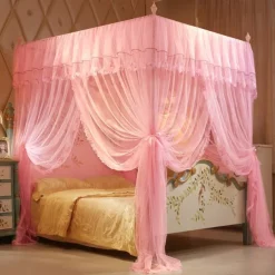 79inch Mosquito Net for Bed with Stainless Steel Bracket Increase Space Gorgeous Mosquito Net Tent Heightening Enlarge Encryption Dustproof