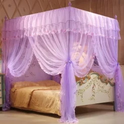 79inch Mosquito Net for Bed with Stainless Steel Bracket Increase Space Gorgeous Mosquito Net Tent Heightening Enlarge Encryption Dustproof