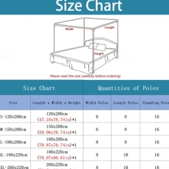 79inch Mosquito Net for Bed with Stainless Steel Bracket Increase Space Gorgeous Mosquito Net Tent Heightening Enlarge Encryption Dustproof