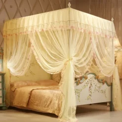 79inch Mosquito Net for Bed with Stainless Steel Bracket Increase Space Gorgeous Mosquito Net Tent Heightening Enlarge Encryption Dustproof