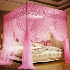 79inch Mosquito Net for Bed with Stainless Steel Bracket Increase Space Gorgeous Mosquito Net Tent Heightening Enlarge Encryption Dustproof Mosquito Nets Mosquito Net