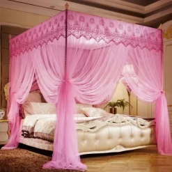 79inch Mosquito Net for Bed with Stainless Steel Bracket Increase Space Gorgeous Mosquito Net Tent Heightening Enlarge Encryption Dustproof Mosquito Nets Mosquito Net