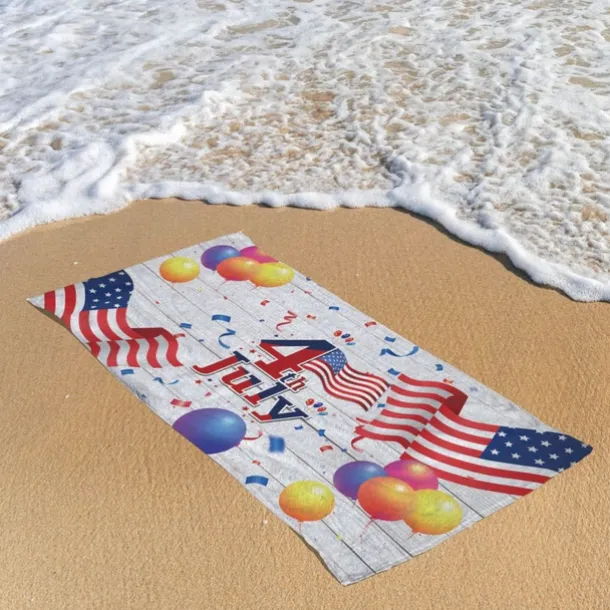 Independence Day Flag Beach Towel 100% Micro Fiber Oversized Soft and Quick-drying Bathroom Towel Super Absorbent Towel Lightweight Travel Towel Suitable for Outdoor Hiking Backpacking