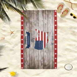 Independence Day Flag Beach Towel 100% Micro Fiber Oversized Soft and Quick-drying Bathroom Towel Super Absorbent Towel Lightweight Travel Towel Suitable for Outdoor Hiking Backpacking