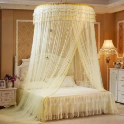 Indoor Princess Top Mosquito Net Bed Canopies Bed Curtains, Universal Size, Easy to Install, Suitable for Children Students Couples