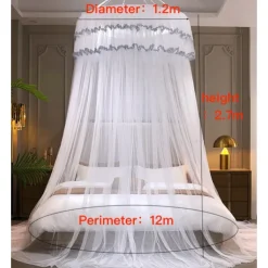 Indoor Princess Top Mosquito Net Bed Canopies Bed Curtains, Universal Size, Easy to Install, Suitable for Children Students Couples