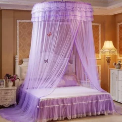 Indoor Princess Top Mosquito Net Bed Canopies Bed Curtains, Universal Size, Easy to Install, Suitable for Children Students Couples