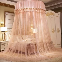 Indoor Princess Top Mosquito Net Bed Canopies Bed Curtains, Universal Size, Easy to Install, Suitable for Children Students Couples