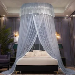 Indoor Princess Top Mosquito Net Bed Canopies Bed Curtains, Universal Size, Easy to Install, Suitable for Children Students Couples