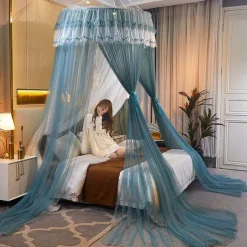 Indoor Princess Top Mosquito Net Bed Canopies Bed Curtains, Universal Size, Easy to Install, Suitable for Children Students Couples
