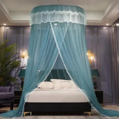 Indoor Princess Top Mosquito Net Bed Canopies Bed Curtains, Universal Size, Easy to Install, Suitable for Children Students Couples