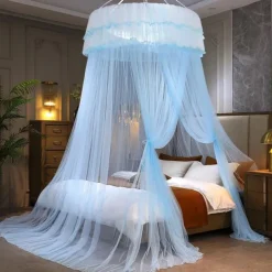 Indoor Princess Top Mosquito Net Bed Canopies Bed Curtains, Universal Size, Easy to Install, Suitable for Children Students Couples
