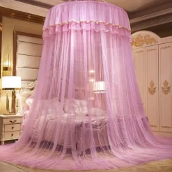 Indoor Princess Top Mosquito Net Bed Canopies Bed Curtains, Universal Size, Easy to Install, Suitable for Children Students Couples