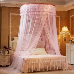 Indoor Princess Top Mosquito Net Bed Canopies Bed Curtains, Universal Size, Easy to Install, Suitable for Children Students Couples