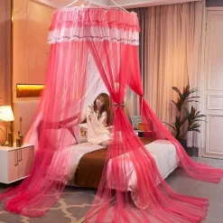 Indoor Princess Top Mosquito Net Bed Canopies Bed Curtains, Universal Size, Easy to Install, Suitable for Children Students Couples