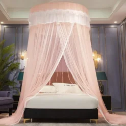 Indoor Princess Top Mosquito Net Bed Canopies Bed Curtains, Universal Size, Easy to Install, Suitable for Children Students Couples