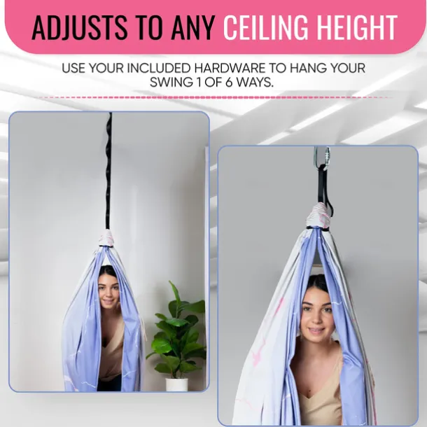 Indoor Sensory Swing for Kids or Outdoor Use Holds 300 lbs, Double Layered and 360 Degree Rotation, Calming Compression Therapy Swing Hammock for Kids and Adults, Comes with All Hardware Sensory Move