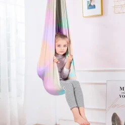 Indoor Therapy Swing for Kids Child and Teens Adjustable Aerial Flying Yoga Hammock Has A Calming Effect On Children Needs