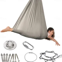 Indoor Therapy Swing for Kids Child and Teens Adjustable Aerial Flying Yoga Hammock Has A Calming Effect On Children Needs