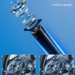 Industrial Borescope for Android, 200W Pixel Endoscope with 25FPS Image Transmission, IP67 Waterproof, TYPE-C Interface, MFI Certified, Ideal for Automotive and Home Inspections