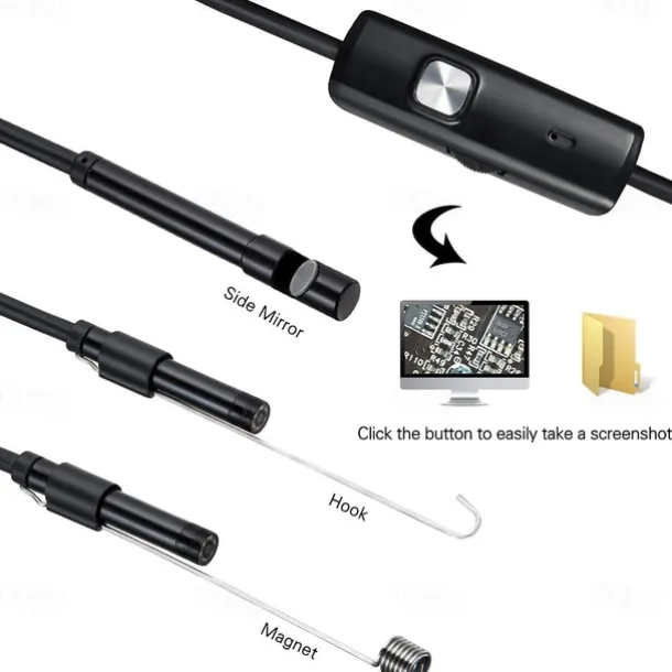 Industrial Borescope for Android, 200W Pixel Endoscope with 25FPS Image Transmission, IP67 Waterproof, TYPE-C Interface, MFI Certified, Ideal for Automotive and Home Inspections