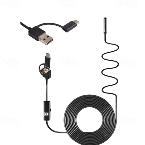Industrial Borescope for Android, 200W Pixel Endoscope with 25FPS Image Transmission, IP67 Waterproof, TYPE-C Interface, MFI Certified, Ideal for Automotive and Home Inspections