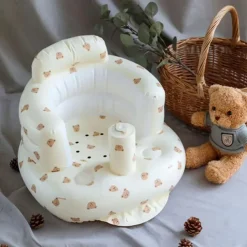 Infant Bath Chair, Inflatable Seat, Low Seat, Low Center of Gravity, Full Protection, Back Support, Convenient Seating, Dining Chair, Bathing Assist, Multi-Purpose Baby Sofa, Folding Air Seat