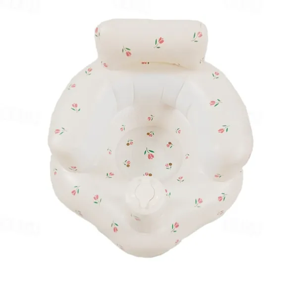 Infant Bath Chair, Inflatable Seat, Low Seat, Low Center of Gravity, Full Protection, Back Support, Convenient Seating, Dining Chair, Bathing Assist, Multi-Purpose Baby Sofa, Folding Air Seat
